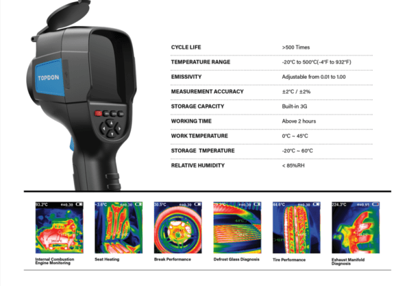 topdon diagnostic thermographic connections camera